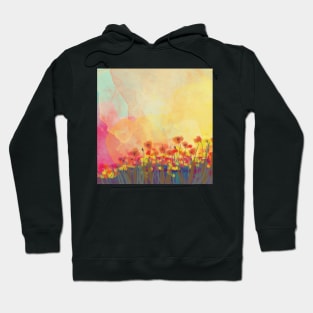 Watercolor field of flowers Hoodie